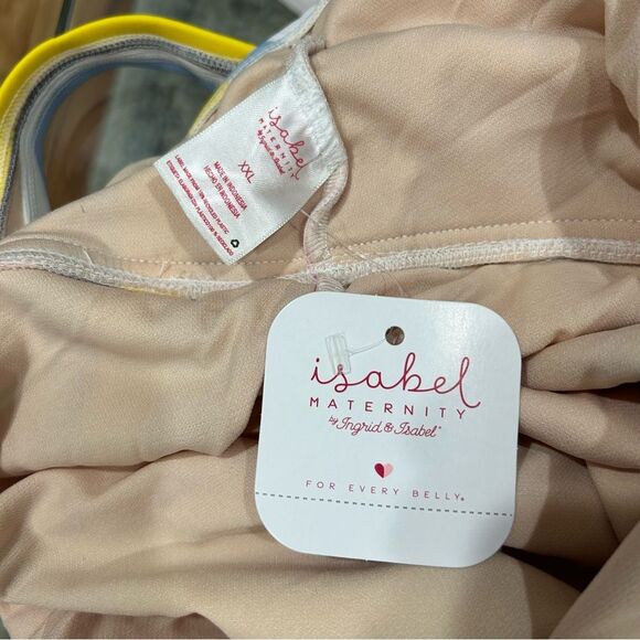 NWT Isabel Maternity 1-Piece Bathing Suit Stripes Pink Multi Shoulder Ties XXL - Picture 7 of 10